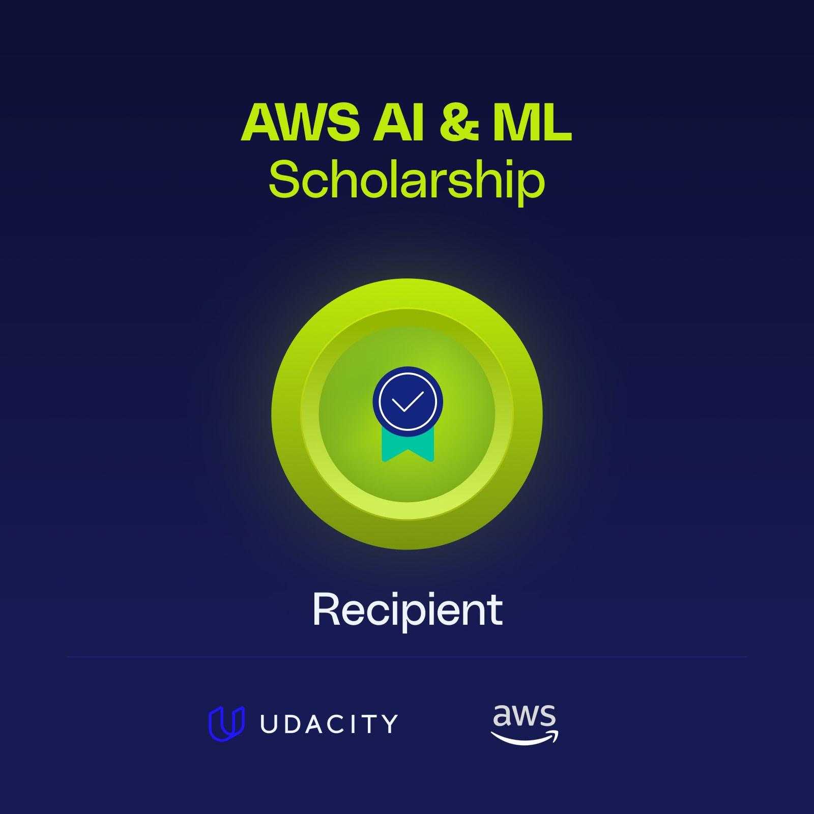 AWS AI Scholarship certificate